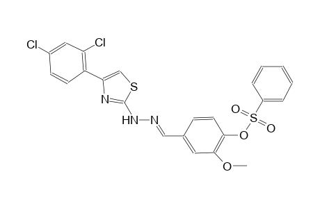 4-((E)-{[4-(2,4-dichlorophenyl)-1,3-thiazol-2-yl]hydrazono}methyl)-2-methoxyphenyl benzenesulfonate