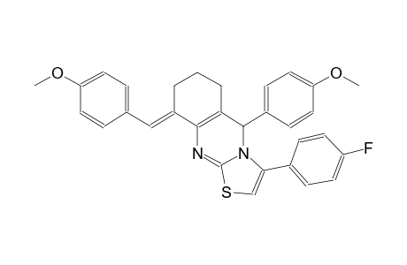 (9E)-3-(4-fluorophenyl)-9-(4-methoxybenzylidene)-5-(4-methoxyphenyl)-6,7,8,9-tetrahydro-5H-[1,3]thiazolo[2,3-b]quinazoline