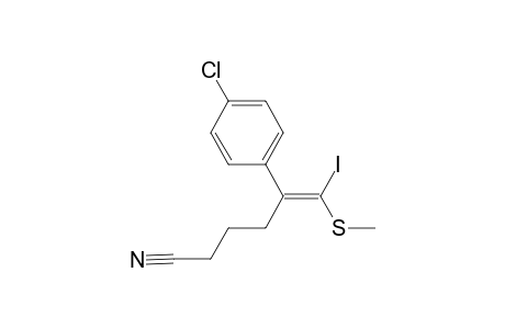 (5Z)-5-(4-Chlorophenyl)-6-iodo-6-(methylthio)hex-5-enenitrile