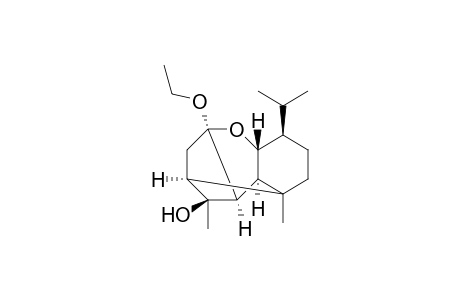 (1S*,3R*,5R*,6R*,7R*,8R*,9R*,12R*)-3-Ethoxy-12-isopropyl-6-hydroxy-6,9-dimethyl-2-oxatetracyclo[6.4.0.0(3,7).0(5,9)]dodecane