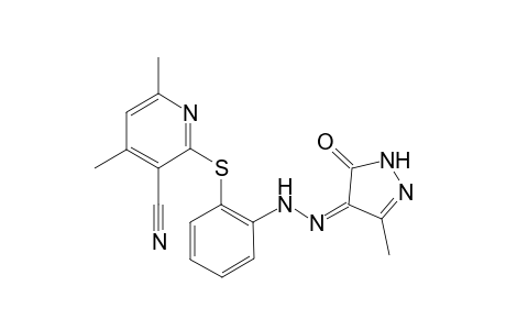 4-{[(4',6'-Dimethyl-3'-cyano-2'-pyridiny)thio]-2-phenylhydrazono]-5-methyl-2,4-dihydropyrazol-3-one