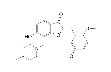 3(2H)-benzofuranone, 2-[(2,5-dimethoxyphenyl)methylene]-6-hydroxy-7-[(4-methyl-1-piperidinyl)methyl]-, (2Z)-