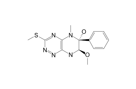 6-HYDROXY-7-METHOXY-5-METHYL-3-METHYLTHIO-6-PHENYL-5,6,7,8-TETRAHYDROPYRAZINO-[2,3-E]-AS-TRIAZINE