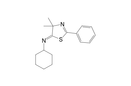 Cyclohexanamine, N-(4,4-dimethyl-2-phenyl-5(4H)-thiazolylidene)-