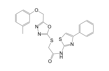 2-({5-[(3-methylphenoxy)methyl]-1,3,4-oxadiazol-2-yl}sulfanyl)-N-(4-phenyl-1,3-thiazol-2-yl)acetamide