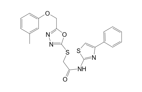 2-({5-[(3-methylphenoxy)methyl]-1,3,4-oxadiazol-2-yl}sulfanyl)-N-(4-phenyl-1,3-thiazol-2-yl)acetamide