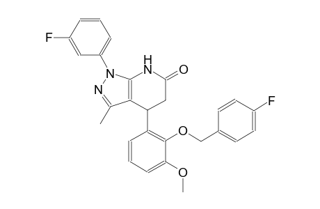 6H-pyrazolo[3,4-b]pyridin-6-one, 1-(3-fluorophenyl)-4-[2-[(4-fluorophenyl)methoxy]-3-methoxyphenyl]-1,4,5,7-tetrahydro-3-methyl-