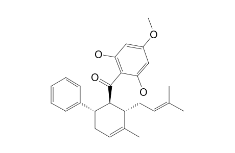 (+/-)-NICOLAIOIDESIN-A;(1'R*,2'R*,6'R*)-(2,6-DIHYDROXY-4-METHOXYPHENYL)-(3'-METHYL-6'-PHENYL-2'-PRENYLCYCLOHEX-3'-ENYL)-METHANONE