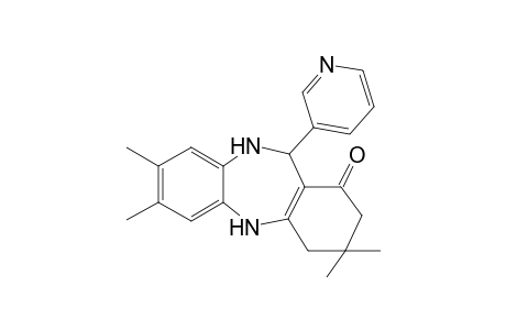 3,3,7,8-Tetramethyl-11-(3-pyridinyl)-2,3,4,5,10,11-hexahydro-1H-dibenzo[b,e][1,4]diazepin-1-one