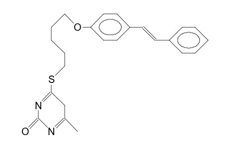 6-Methyl-4-(E)-(stilbenyloxy-pentylthio)-2(1H)-py rimidinone