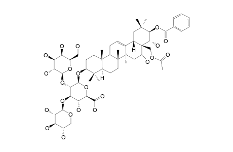 ACUTANGULOSIDE-B;3-O-BETA-D-XYLOPYRANOSYL-(1->3)-[BETA-D-GALACTOPYRANOSYL-(1->2)]-BETA-D-GLUCURONOPYRANOSYL-21-O-BENZOYL-28-O-ACETYL-BARRINGTO