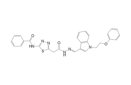 N-{5-[2-oxo-2-((2E)-2-{[1-(2-phenoxyethyl)-1H-indol-3-yl]methylene}hydrazino)ethyl]-1,3,4-thiadiazol-2-yl}benzamide