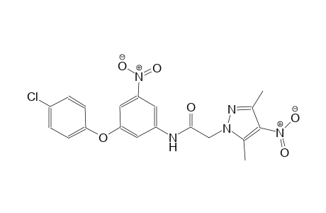 N-[3-(4-chlorophenoxy)-5-nitrophenyl]-2-(3,5-dimethyl-4-nitro-1H-pyrazol-1-yl)acetamide