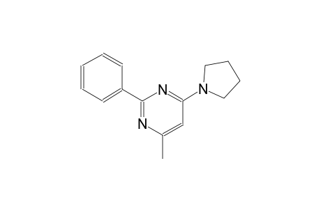 pyrimidine, 4-methyl-2-phenyl-6-(1-pyrrolidinyl)-