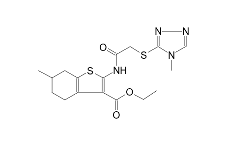 benzo[b]thiophene-3-carboxylic acid, 4,5,6,7-tetrahydro-6-methyl-2-[[[(4-methyl-4H-1,2,4-triazol-3-yl)thio]acetyl]amino]-, ethyl ester