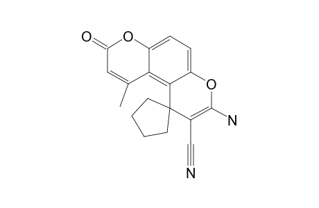 2'-AMINO-10'-METHYL-8'-OXO-5'H-SPIRO-(CYCLOPENTANE-1,1'-PYRANO-[3,2-F]-CHROMENE)-3'-CARBONITRILE