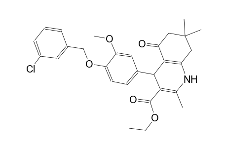 ethyl 4-{4-[(3-chlorobenzyl)oxy]-3-methoxyphenyl}-2,7,7-trimethyl-5-oxo-1,4,5,6,7,8-hexahydro-3-quinolinecarboxylate