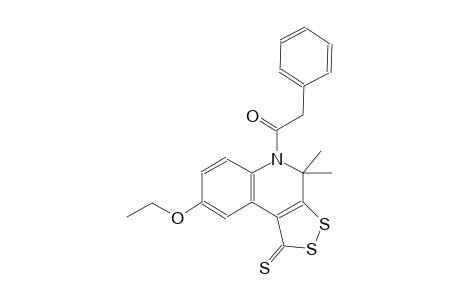 1H-[1,2]dithiolo[3,4-c]quinoline-1-thione, 8-ethoxy-4,5-dihydro-4,4-dimethyl-5-(phenylacetyl)-