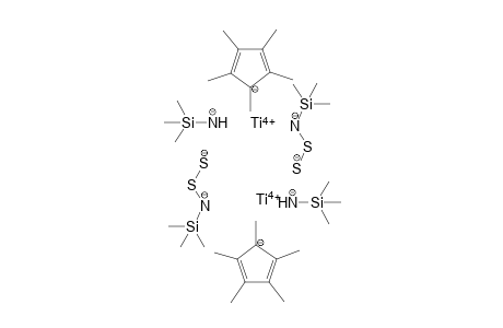 1,2,3,4,5-Pentamethylcyclopenta-2,4-dien-1-ide sulfidosulfanyl(trimethylsilyl)azanide titanium(IV) trimethylsilylazanide