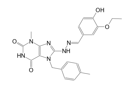 3-ethoxy-4-hydroxybenzaldehyde [3-methyl-7-(4-methylbenzyl)-2,6-dioxo-2,3,6,7-tetrahydro-1H-purin-8-yl]hydrazone