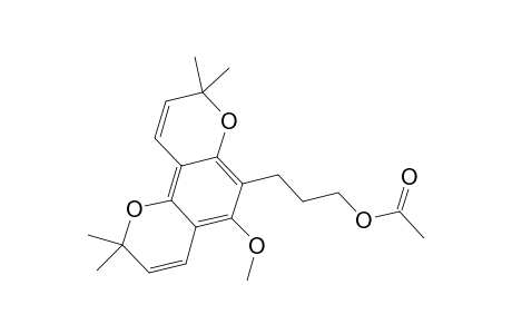 2H,8H-Benzo[1,2-b:3,4-b']dipyran-6-propanol, 5-methoxy-2,2,8,8-tetramethyl-, acetate