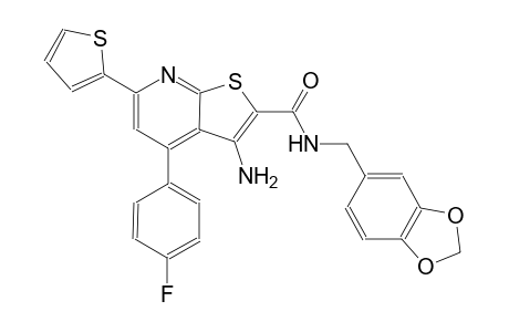 3-amino-N-(1,3-benzodioxol-5-ylmethyl)-4-(4-fluorophenyl)-6-(2-thienyl)thieno[2,3-b]pyridine-2-carboxamide
