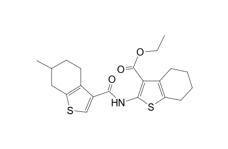 2-[(6-methyl-4,5,6,7-tetrahydrobenzothiophene-3-carbonyl)amino]-4,5,6,7-tetrahydrobenzothiophene-3-carboxylic acid ethyl ester