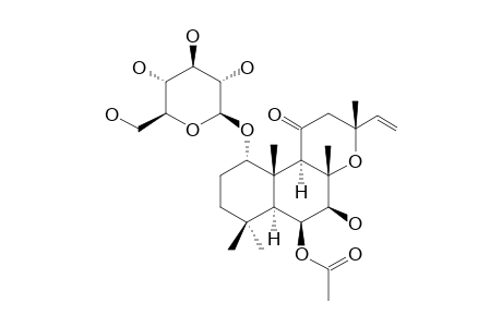 FORSKODITERPENOSIDE-C;(6-BETA)-ACETOXY-(7-BETA)-HYDROXY-8,13-EPOXY-LABD-14-EN-11-ONE-(1-ALPHA)-O-BETA-D-GLUCOPYRANOSIDE