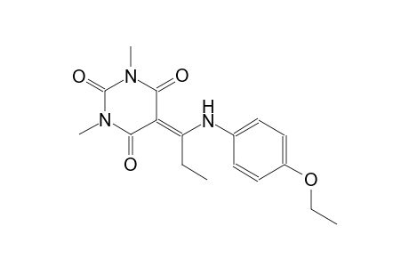 5-[1-(4-ethoxyanilino)propylidene]-1,3-dimethyl-2,4,6(1H,3H,5H)-pyrimidinetrione