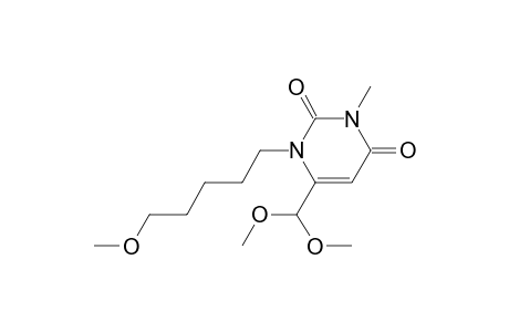 6-(dimethoxymethyl)-1-(5-methoxypentyl)-3-methyl-pyrimidine-2,4-dione
