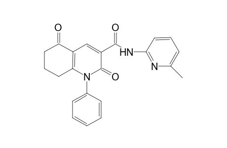 3-Quinolinecarboxamide, 1,2,5,6,7,8-hexahydro-N-(6-methyl-2-pyridinyl)-2,5-dioxo-1-phenyl-