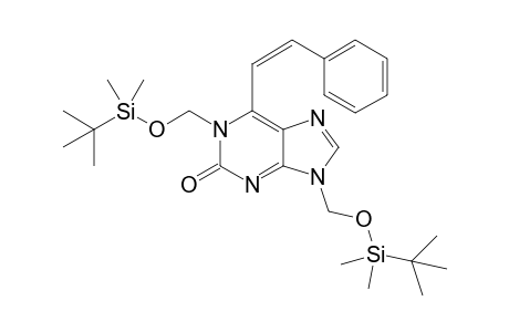1,9-bis[[tert-butyl(dimethyl)silyl]oxymethyl]-6-[(Z)-2-phenylethenyl]-2-purinone