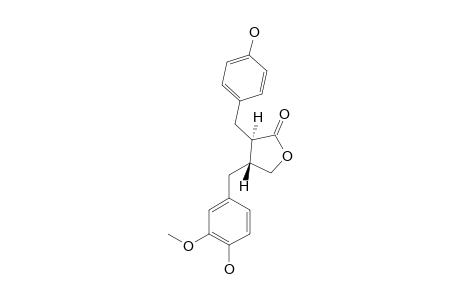 PIPERPHILIPPININ-V;(-)-(3R,4R)-4-(4-HYDROXY-3-METHOXYBENZYL)-3-(4-HYDROXYBENZYL)-DIHYDROFURAN-2(3H)-ONE