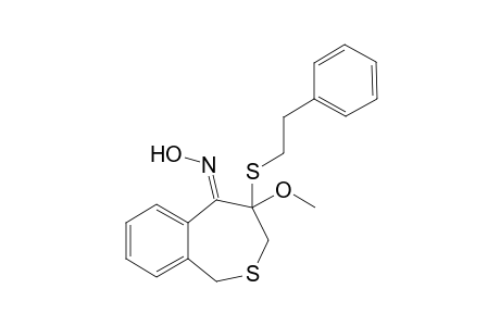 2-(2'-Phenethylsulfanyl)-2-methoxy-4,5-dihydrobenzo[d]thiepin-1-one - Oxime