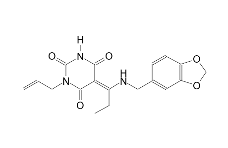 (5E)-1-allyl-5-{1-[(1,3-benzodioxol-5-ylmethyl)amino]propylidene}-2,4,6(1H,3H,5H)-pyrimidinetrione