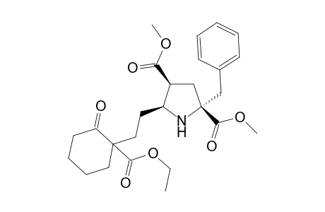 Dimethyl 2-benzyl-c-5-[1'-(1"-ethoxycarbonyl-2"-oxocyclohexyl)ethyl]pyrrolidine-r-2-c-4-dicarboxylate