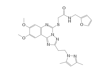 2-({2-[2-(3,5-dimethyl-1H-pyrazol-1-yl)ethyl]-8,9-dimethoxy[1,2,4]triazolo[1,5-c]quinazolin-5-yl}sulfanyl)-N-(2-furylmethyl)acetamide