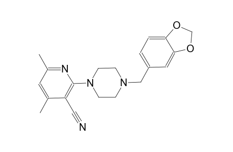 2-[4-(1,3-benzodioxol-5-ylmethyl)-1-piperazinyl]-4,6-dimethylnicotinonitrile