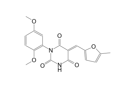 2,4,6(1H,3H,5H)-pyrimidinetrione, 1-(2,5-dimethoxyphenyl)-5-[(5-methyl-2-furanyl)methylene]-, (5E)-
