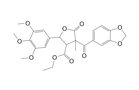 Ethyl 4-(1,3-benzodioxol-5-carbonyl)-2-(3,4,5-trimethoxyphenyl)-4-methyl-5-oxotetrahydrofuran-3-carboxylate