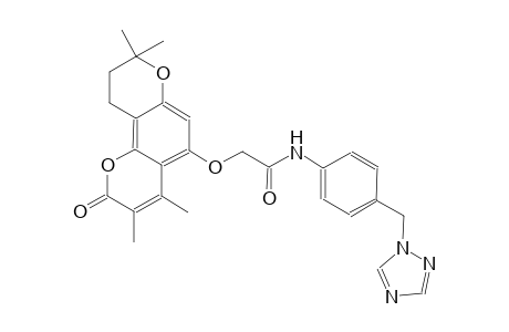 N-(4-((1H-1,2,4-triazol-1-yl)methyl)phenyl)-2-((3,4,8,8-tetramethyl-2-oxo-2,8,9,10-tetrahydropyrano[2,3-f]chromen-5-yl)oxy)acetamide