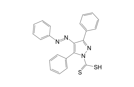 3,5-diphenyl-4-(phenylazo)pyrazole-1-carbodithioic acid