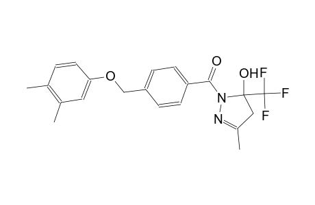 1-{4-[(3,4-dimethylphenoxy)methyl]benzoyl}-3-methyl-5-(trifluoromethyl)-4,5-dihydro-1H-pyrazol-5-ol