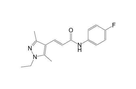 (2E)-3-(1-ethyl-3,5-dimethyl-1H-pyrazol-4-yl)-N-(4-fluorophenyl)-2-propenamide