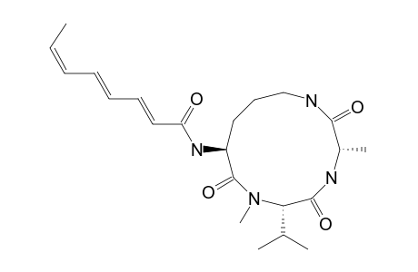 SCLEROTIOTIDE_D;(2-E,4-E,6-Z)-CYCLO-[L-ALA-(N-ME-L-VAL)-(N-ALPHA-OCTA-2,4,6-TRIENOYL-L-ORN)]