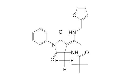 N-[(4Z)-4-{1-[(2-furylmethyl)amino]ethylidene}-2,5-dioxo-1-phenyl-3-(trifluoromethyl)pyrrolidinyl]-2,2-dimethylpropanamide