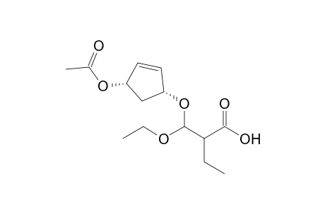 Ethyl 3-(4'-acetxycyclopent-2'-enyloxy)-3-ethoxypropionic acid