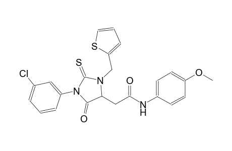 2-[1-(3-chlorophenyl)-5-oxo-3-(2-thienylmethyl)-2-thioxo-4-imidazolidinyl]-N-(4-methoxyphenyl)acetamide