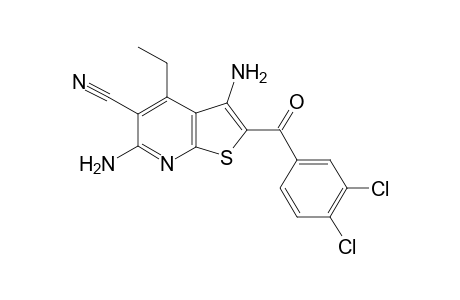 3,6-bis(azanyl)-2-(3,4-dichlorophenyl)carbonyl-4-ethyl-thieno[2,3-b]pyridine-5-carbonitrile