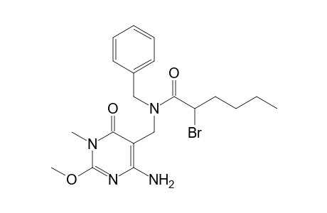 N-[(4-Amino-2-methoxy-1-methyl-6-oxo-1,6-dihydropyrimidin-5-yl)methyl]-N-benzyl-2-bromohexanamide